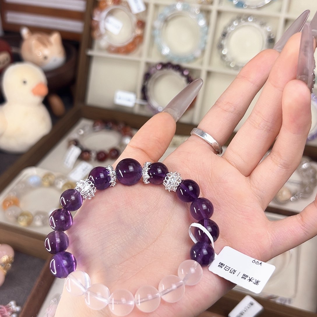 水晶手链合金水晶手串未镶嵌