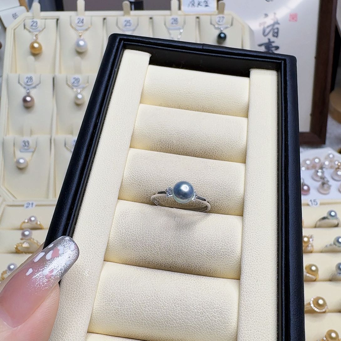 海水珍珠戒指银S925镶嵌
