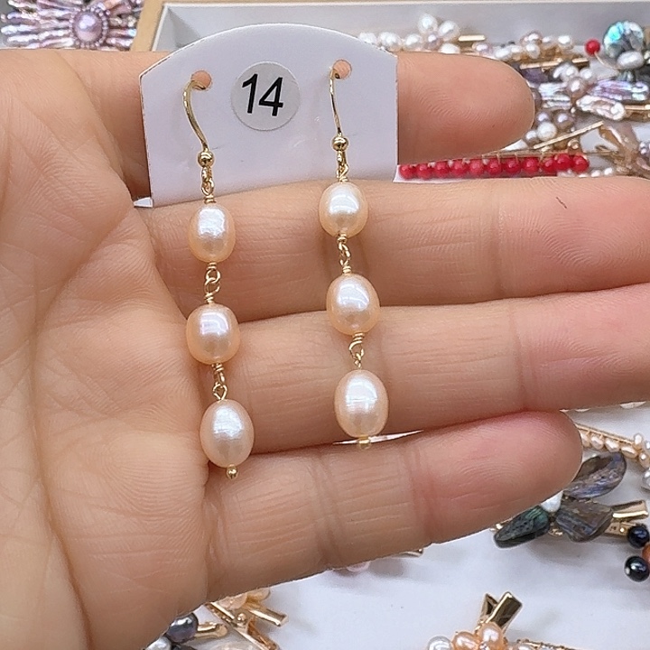 淡水珍珠耳饰银S925镶嵌