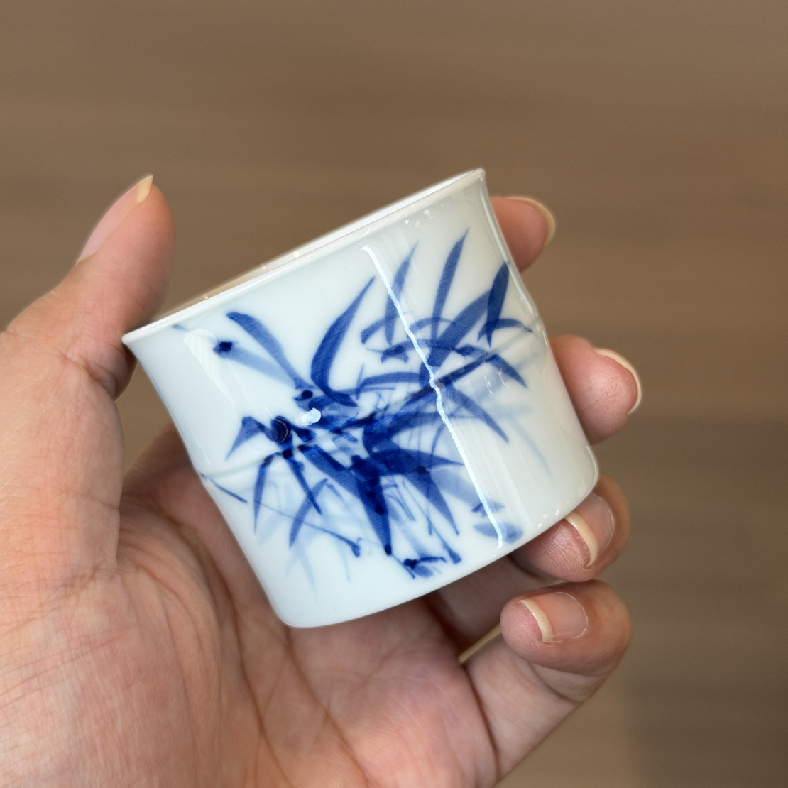 【军盛窑】青花竹纹写意主人杯