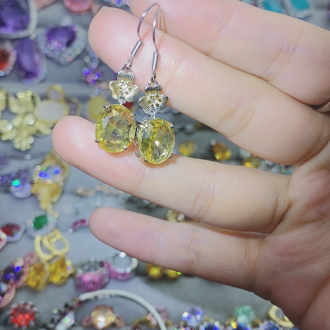 【闪购商品】托帕石耳饰银S925镶嵌