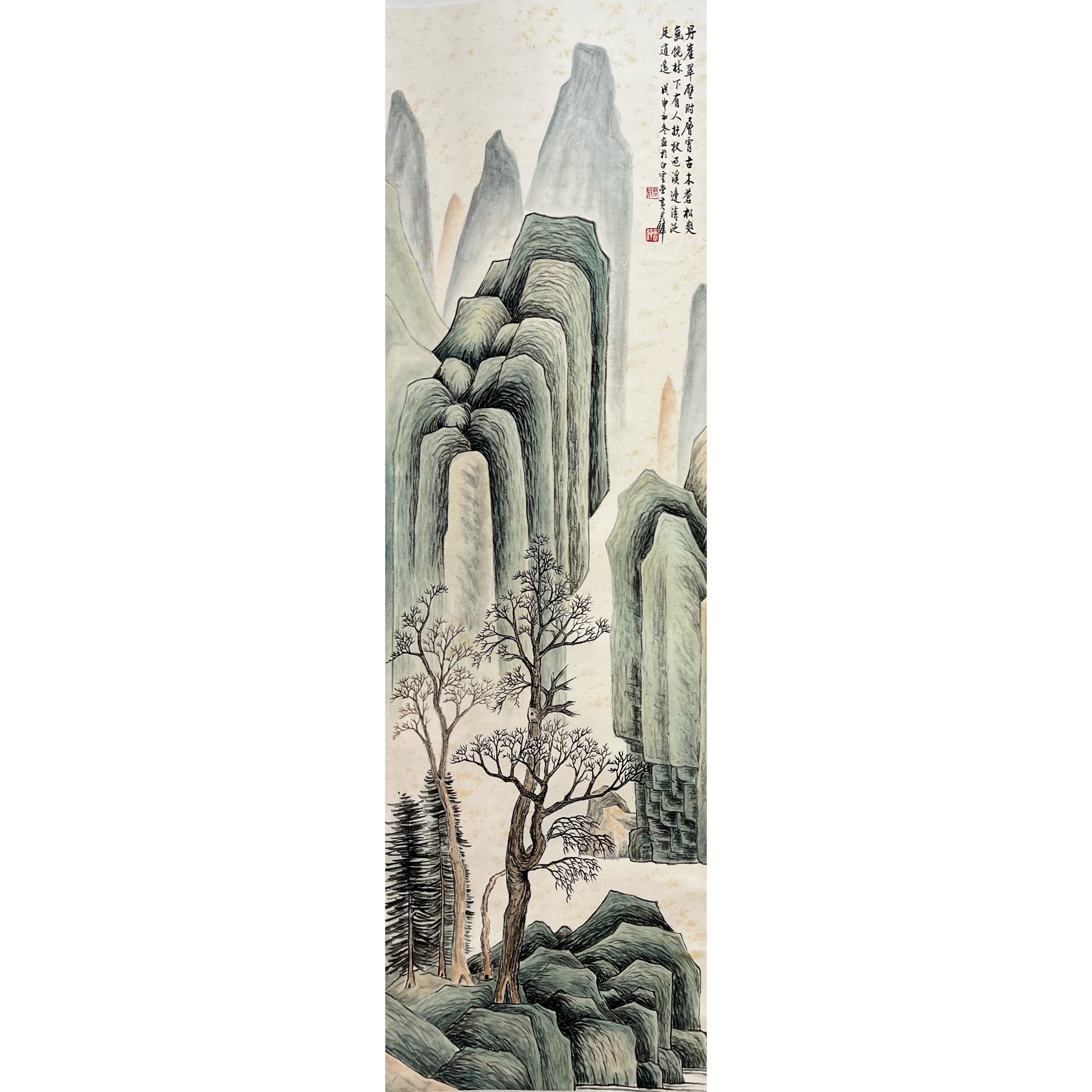 Lot 1220 黄君璧《山水画》130cm*39cm
