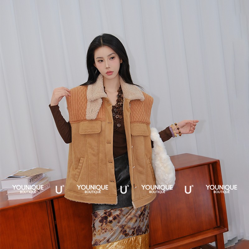 【丿未 PUREVENUS】25秋冬新款Cookies饼干皮毛一体马甲