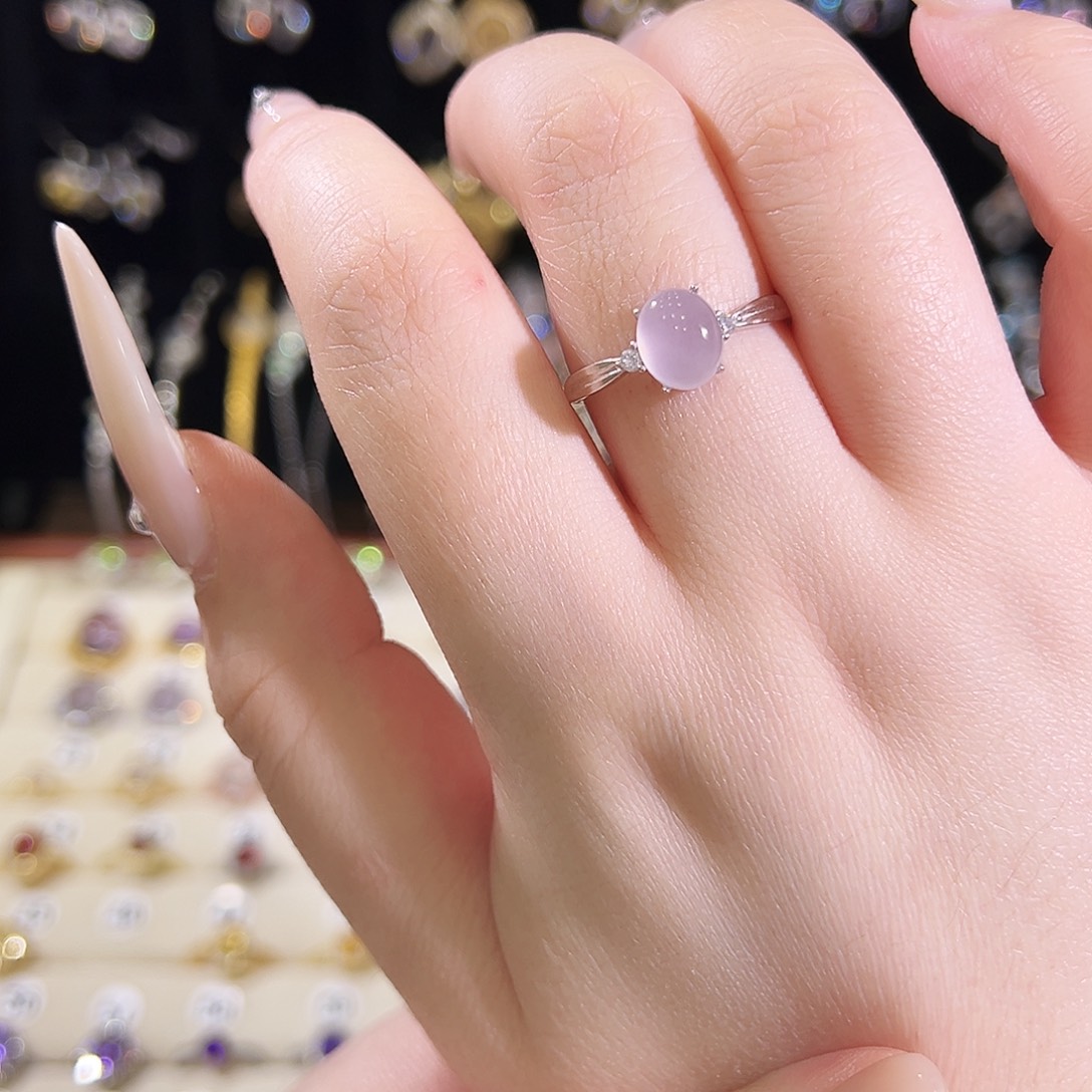 天***蓝萤石银S925镶嵌戒指