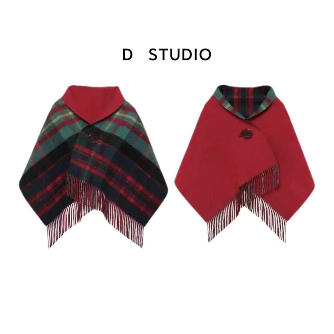 D STUDIO 西太后双面斗篷披肩 D3610
