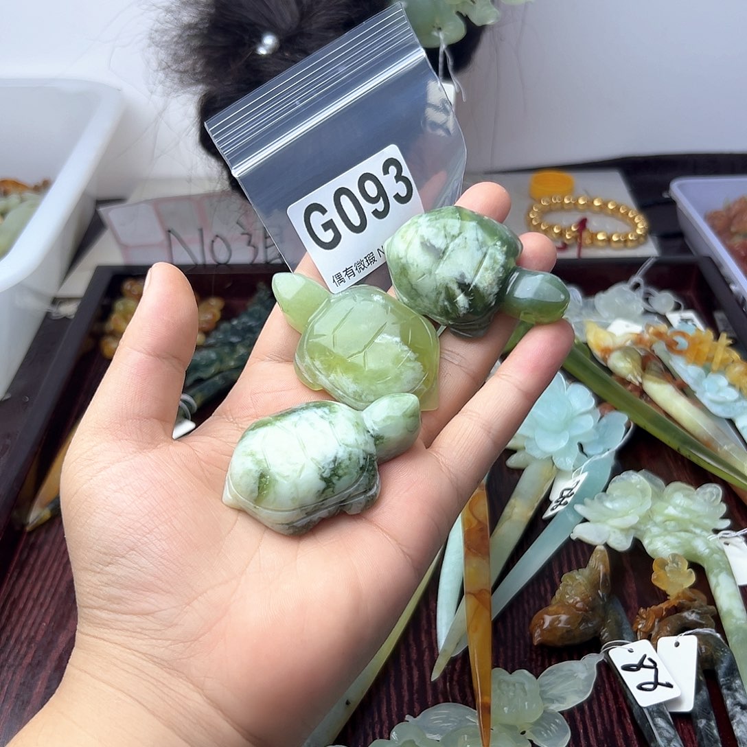 蛇纹石玉合金发饰春*