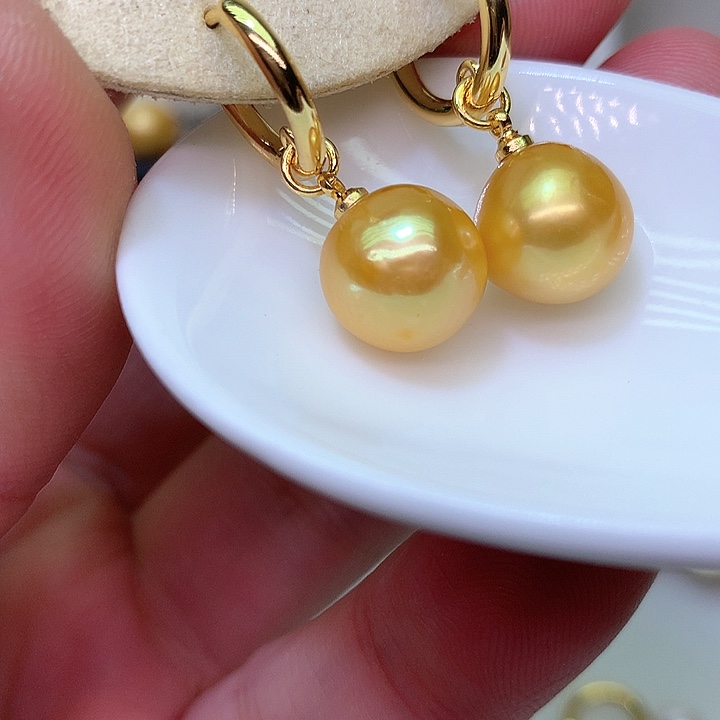 银S925镶嵌耳饰淡水珍珠