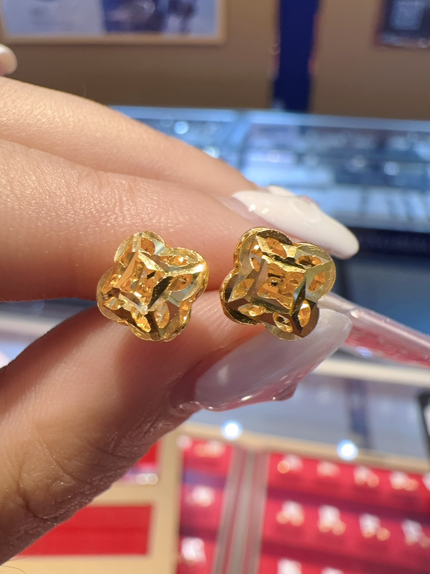 双层幸运草耳钉小众百搭时尚耳饰
