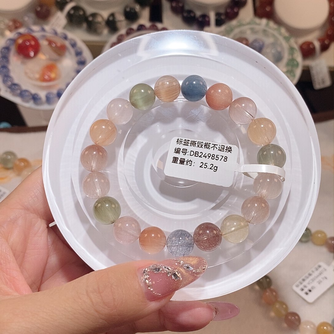 水晶手链未镶嵌M***o彩兔毛