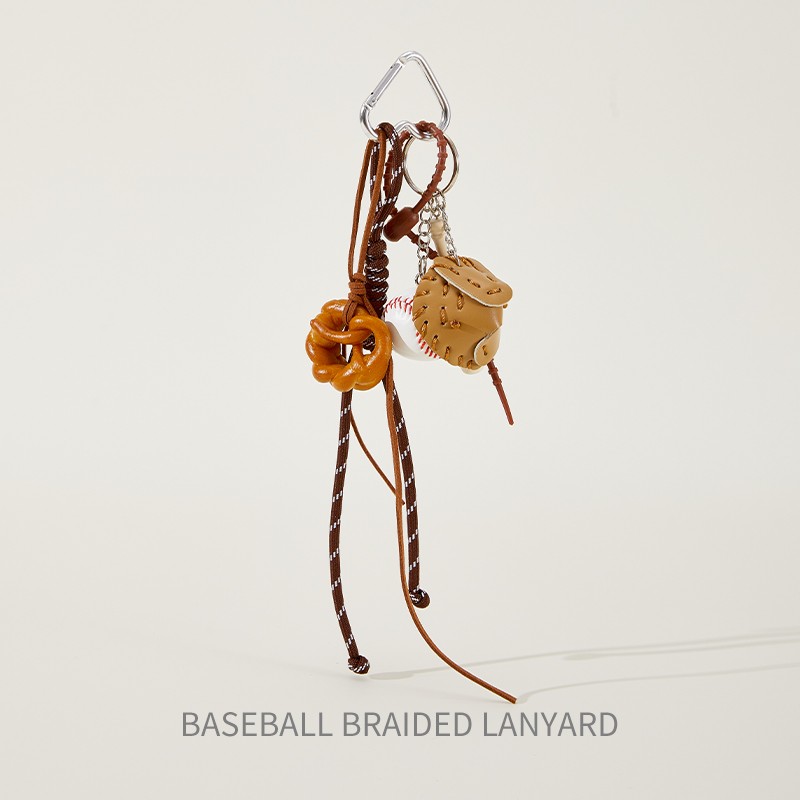 匠心手工坊碱水面包结挂件编织挂绳贝果包包挂件棒球钥匙扣挂件