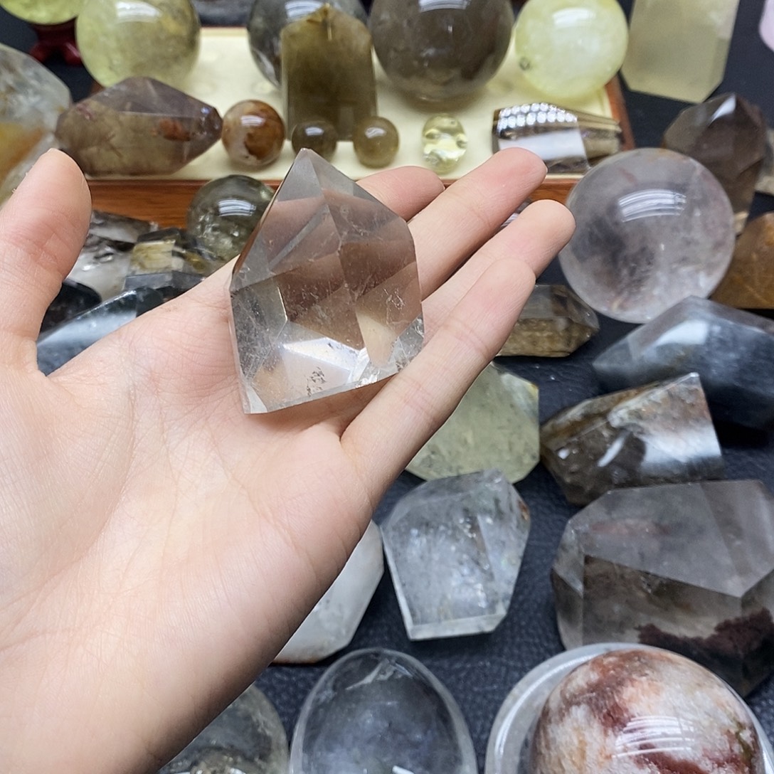 未镶嵌水晶珠宝半成品108水晶石