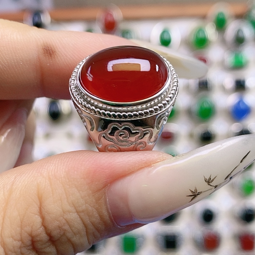 【闪购商品】玛瑙/玉髓戒指银S925镶嵌《****》