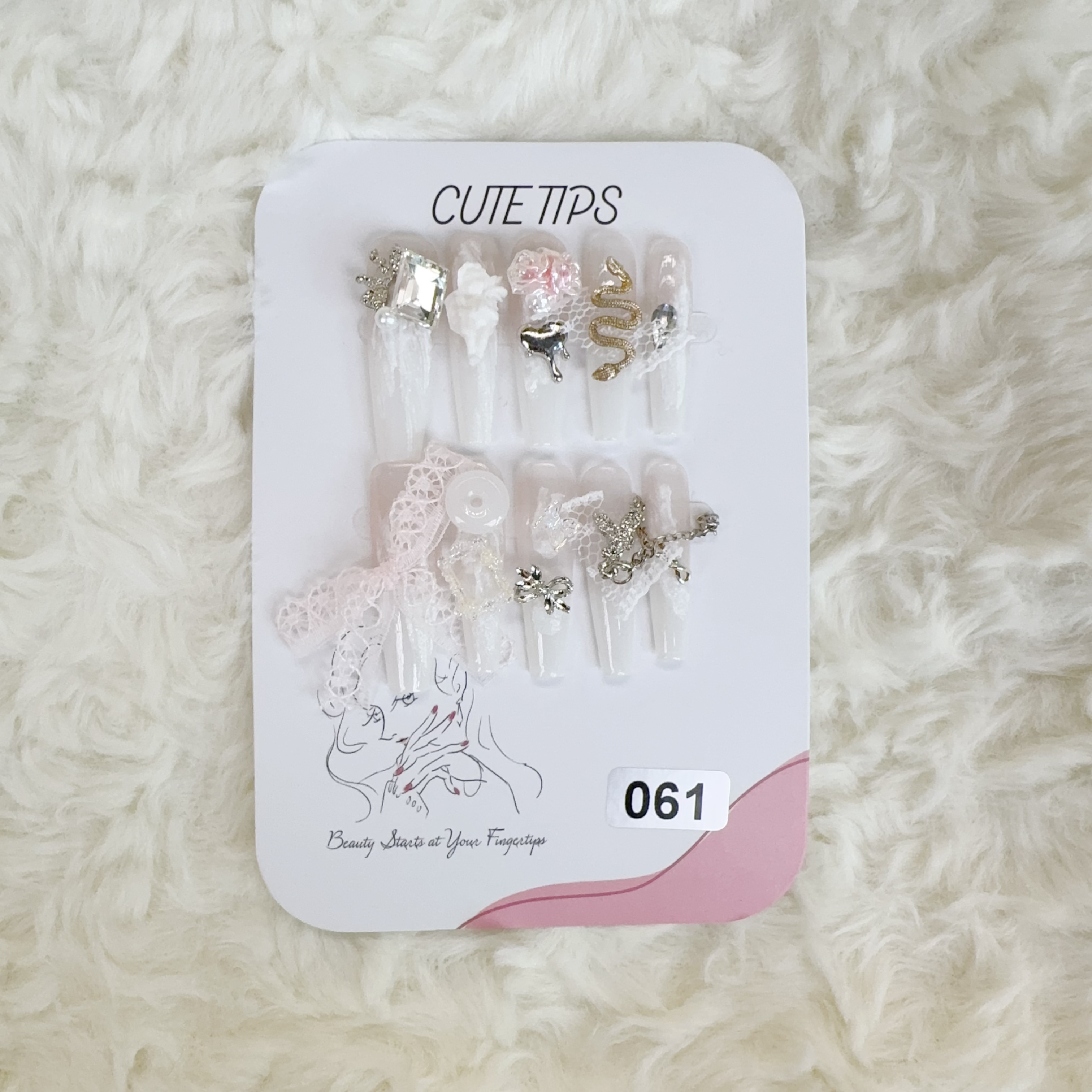 【s码】61号超长款淡紫色系重工甲（买一赠一，赠品不参与退换）