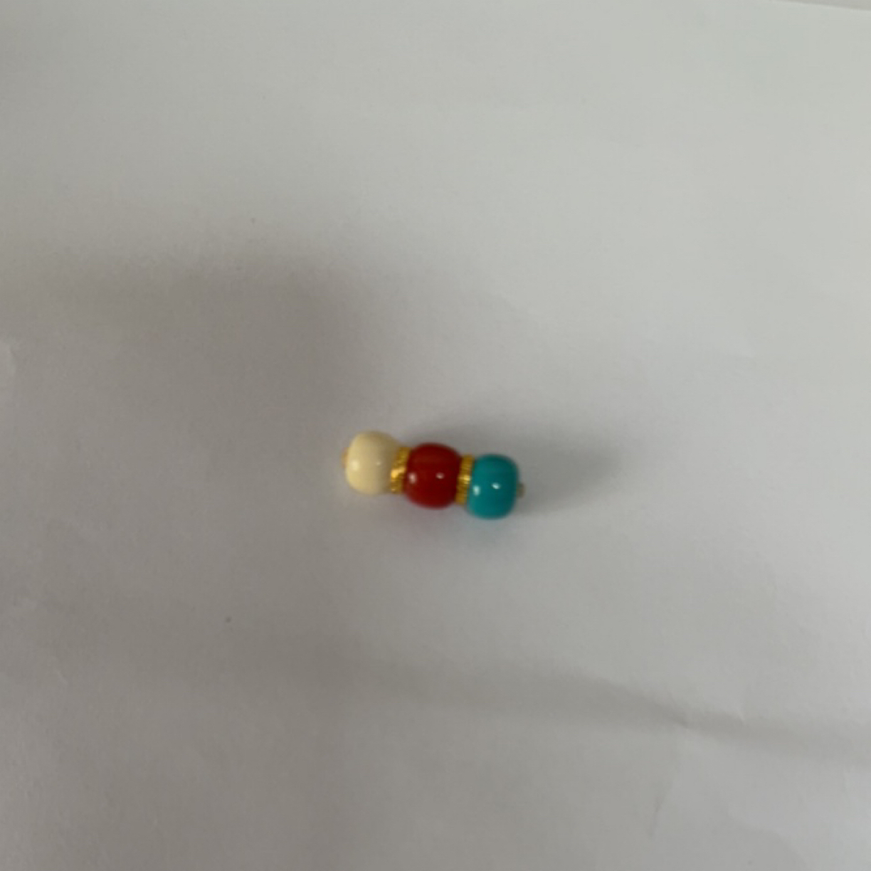 3连，漆白蜡，南红，绿松