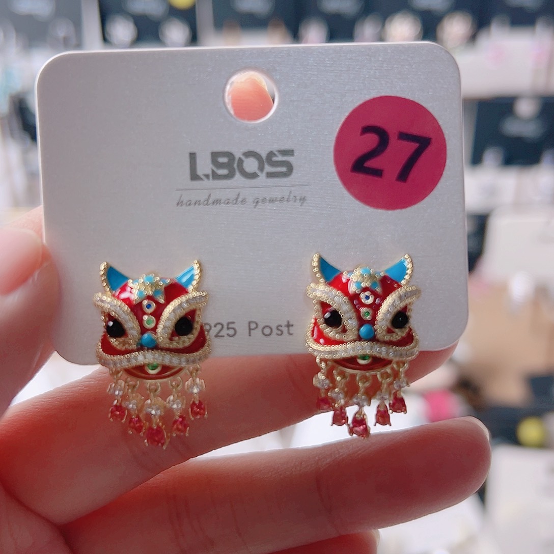 锆石纯铜合金耳环