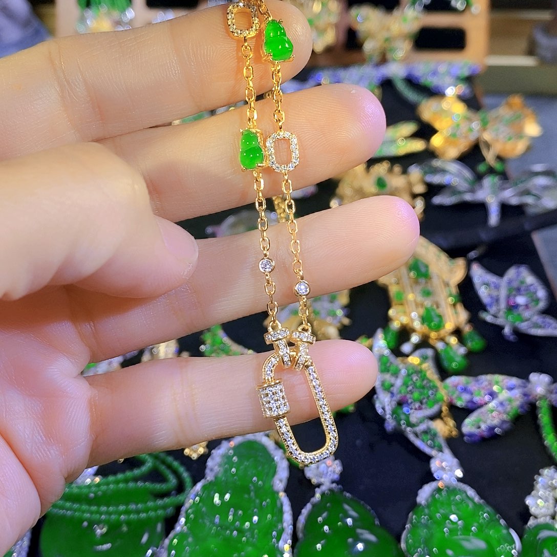 吊坠(不含链)银S925镶嵌翡翠