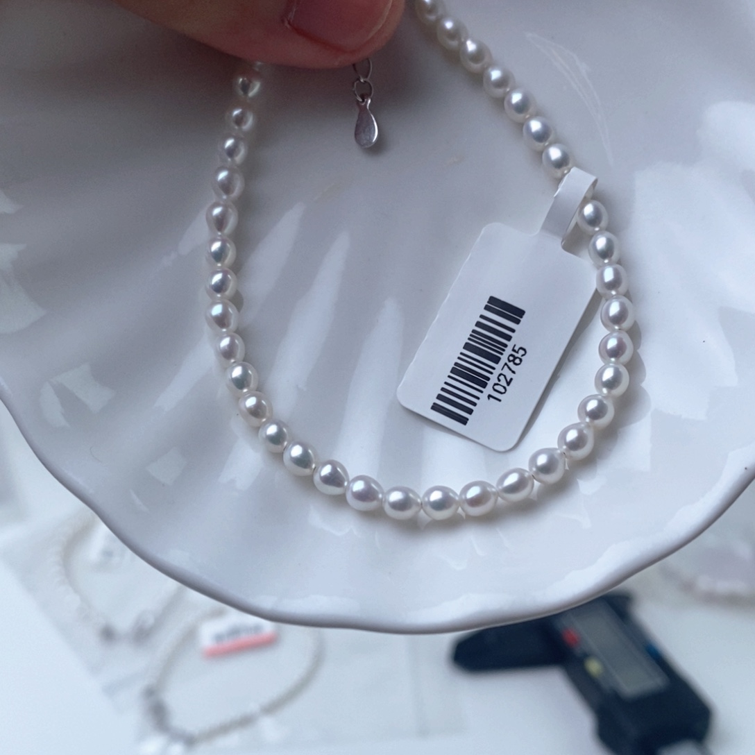 项链银S925镶嵌淡水珍珠102785