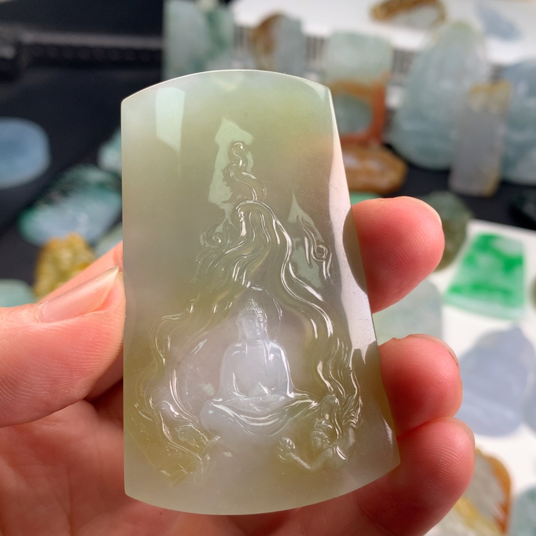 定制翡翠未镶嵌翡翠挂件 