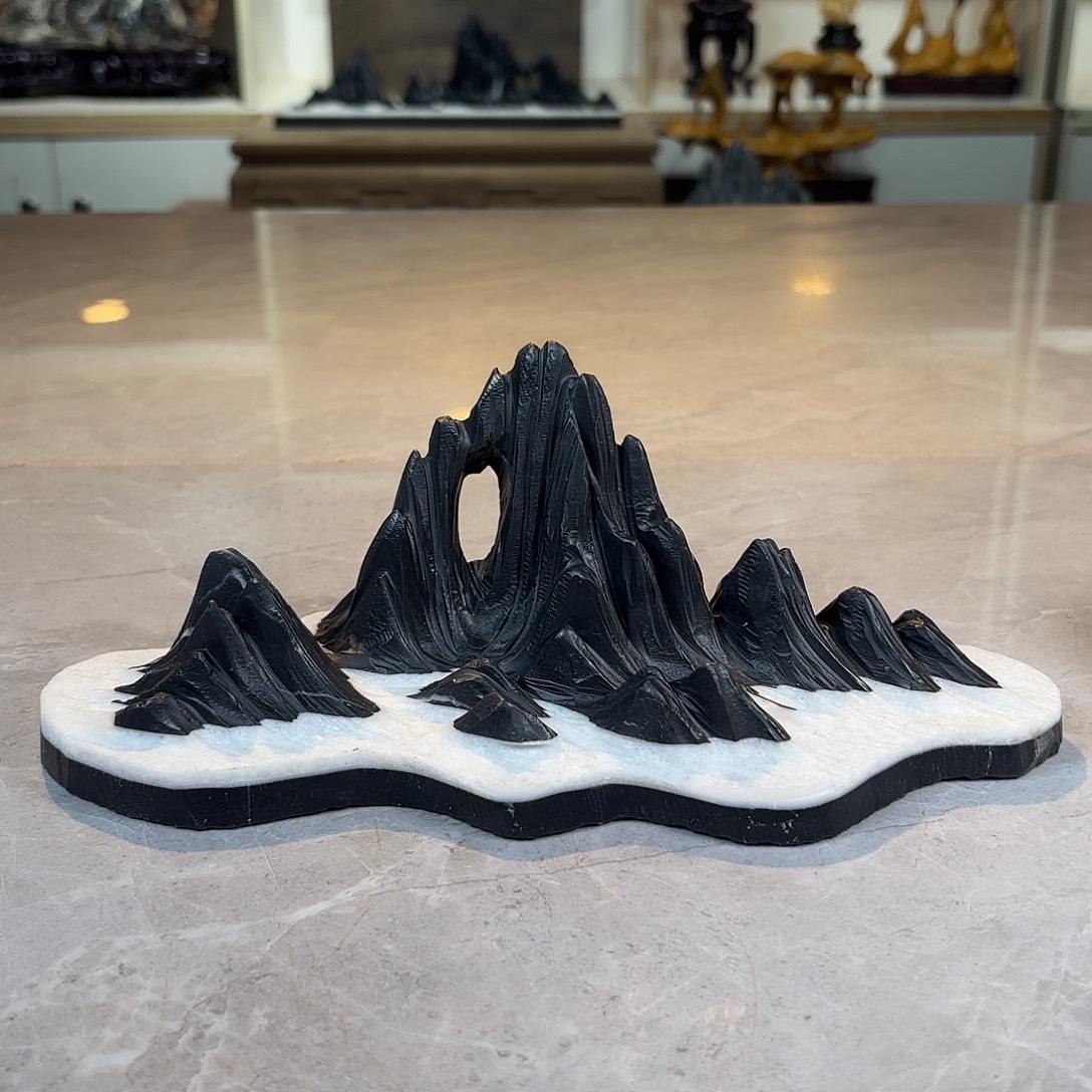 冬***至灵璧石手工雕刻奇石摆件