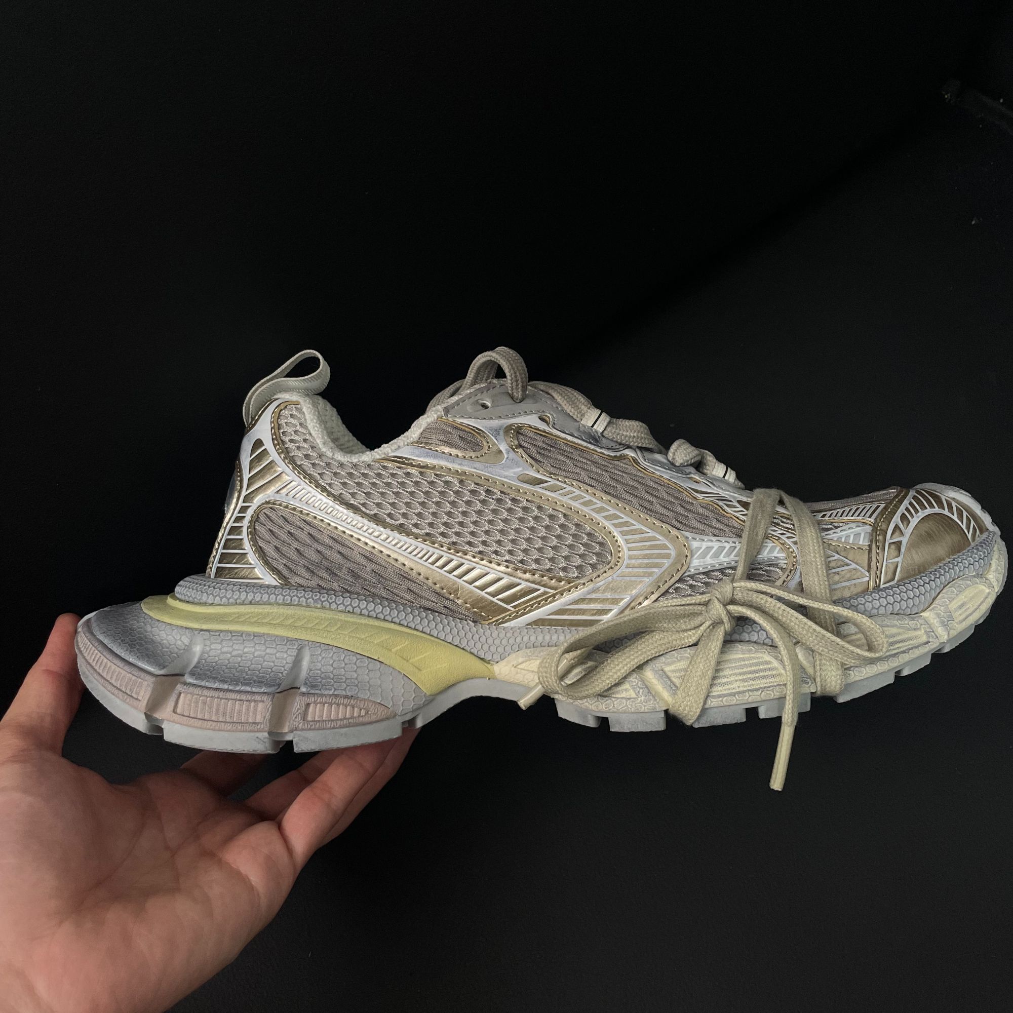 3XL走秀老爹鞋男女休闲百搭厚底增高做旧脏脏运动鞋