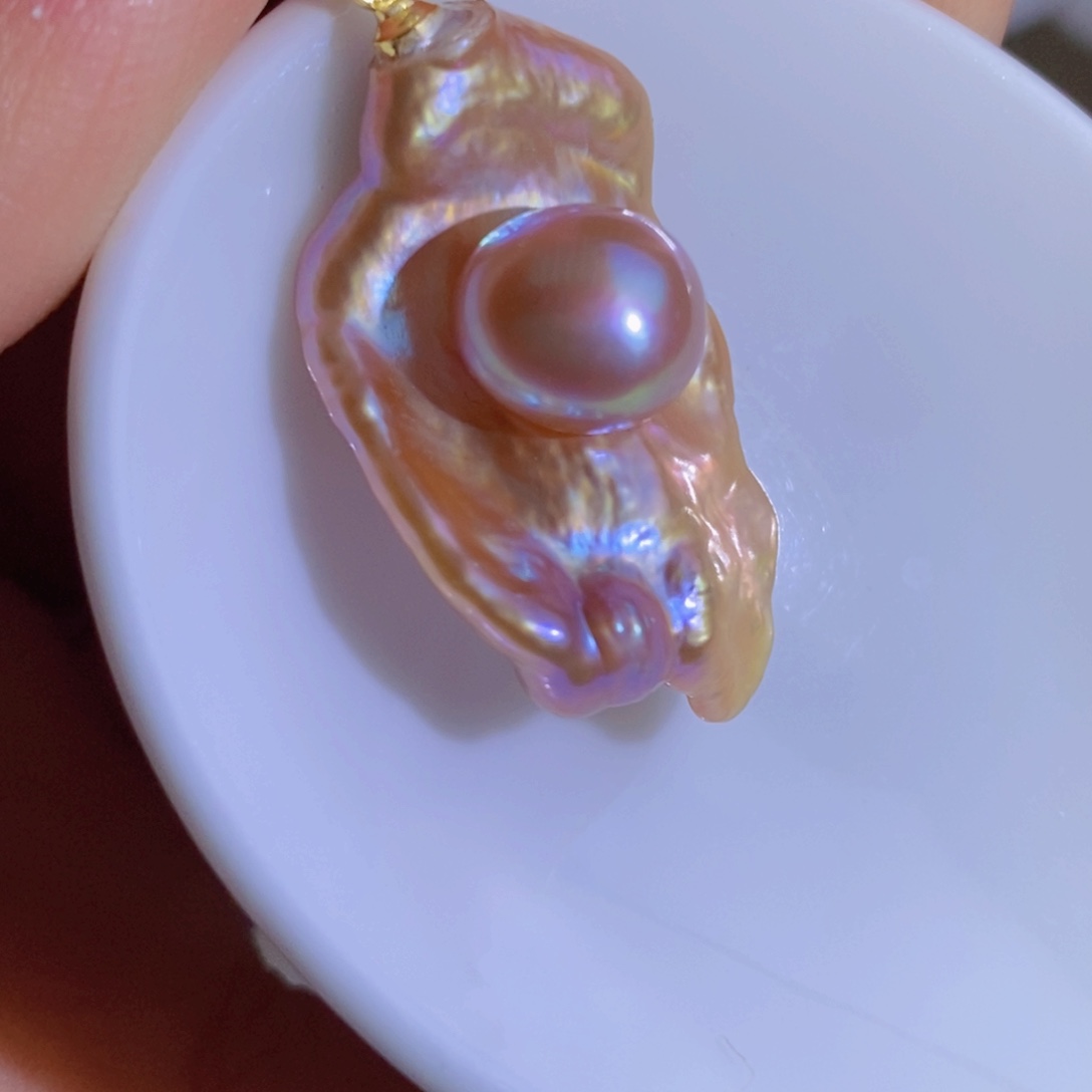 银S925镶嵌天然淡水珍珠淡水珍珠