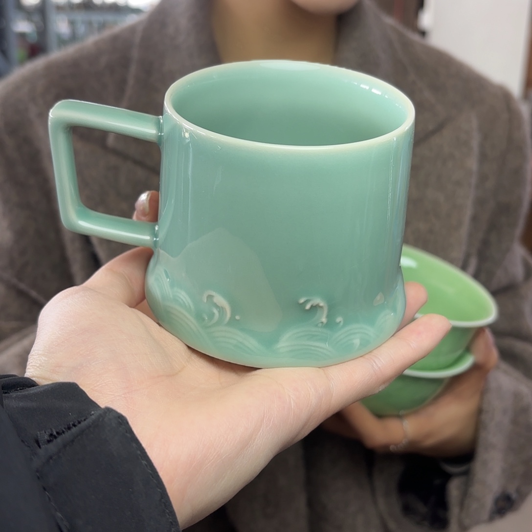 龙泉云间青瓷小米茶器