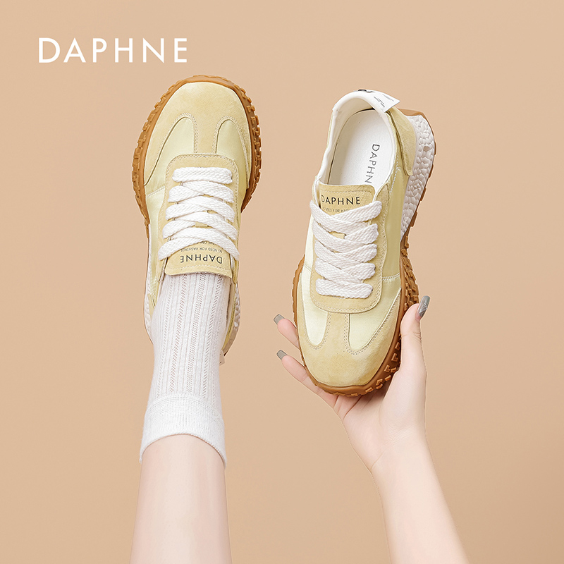 达芙妮潮流德训鞋2026秋夏网红爆款时尚阿甘鞋百搭厚底休闲鞋女NI