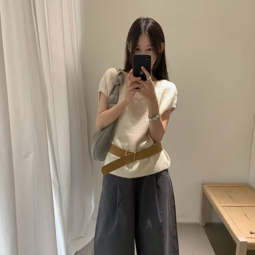 lovely@m3350 韩系简约气质百搭坎肩针织衫 12-15