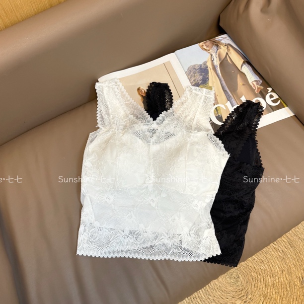 【甜妹内搭】韩系高质百搭蕾丝带垫美背