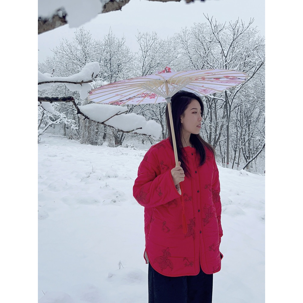 【新年锦鲤】HL新中式加绒刺绣金鱼棉服宽松百搭多色