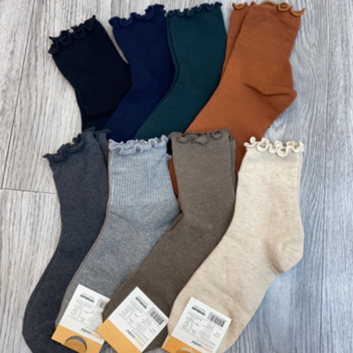 韩国东大门女装木耳边纯色袜 NO退