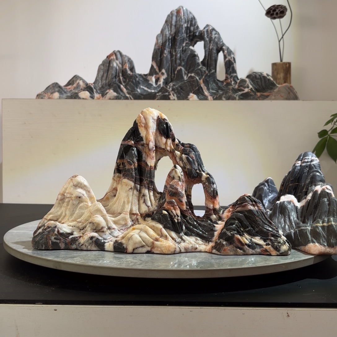 旺***制灵璧山峰石鱼缸造景