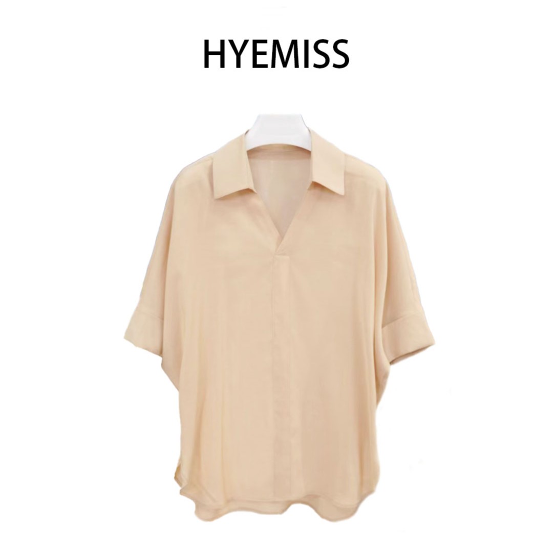 BA230159夏季新款人棉气质宽松百搭简约时尚小众polo衬衫