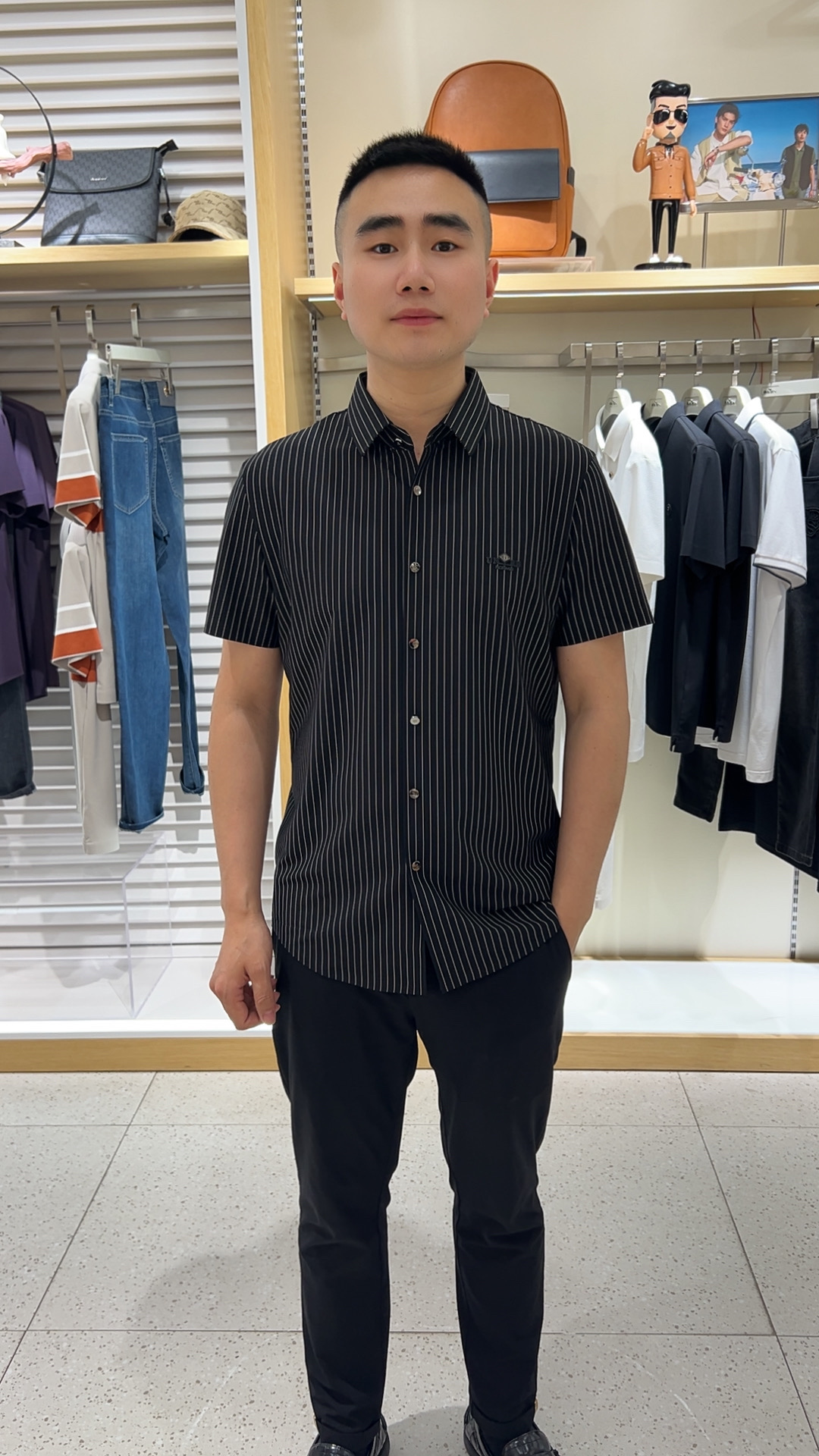 实体店好品质专柜男士短袖衬衫C68122