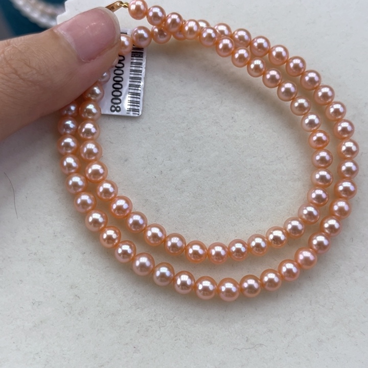 淡水珍珠颈饰18K金镶嵌5➕极光高品