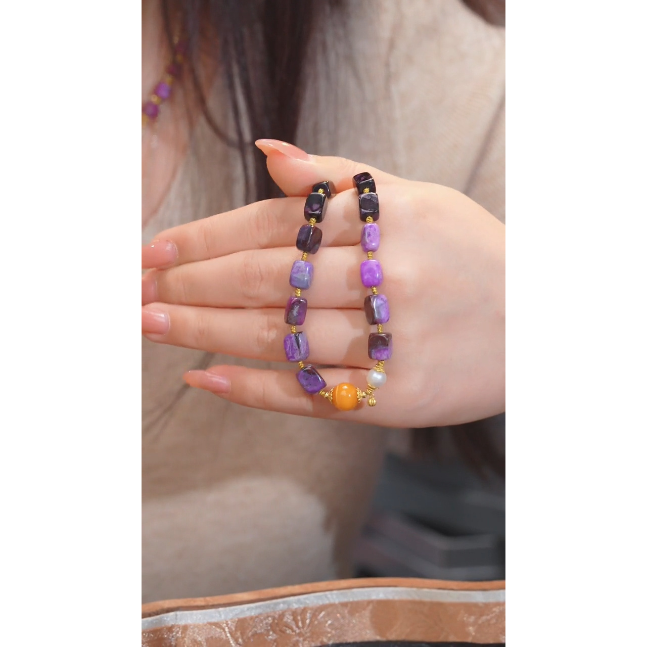 苏纪石（舒俱来）手链18K金镶嵌多样性发@@N6678