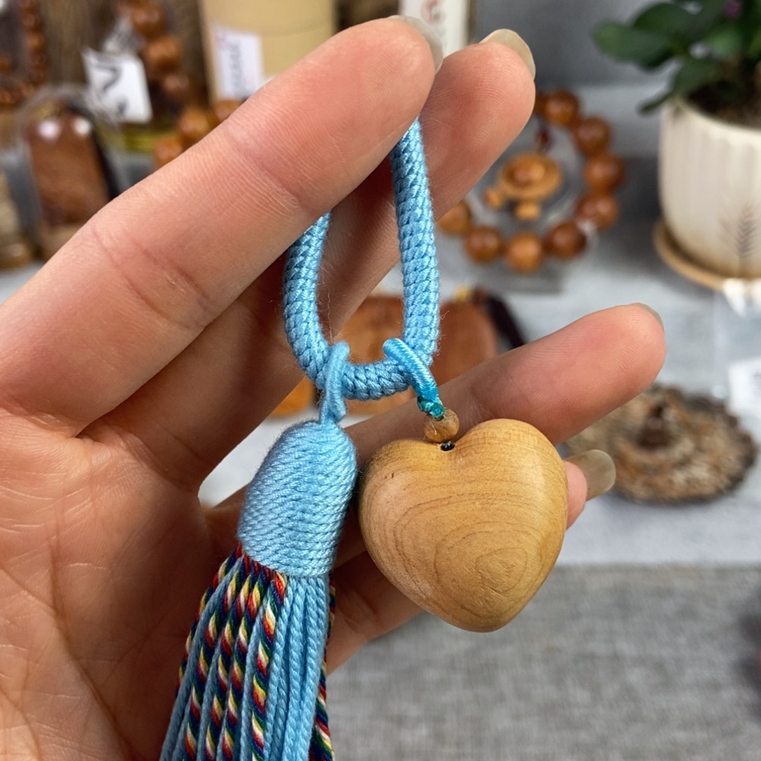 柏木（崖柏）手串/手链北太行高崖陈化爱心吊坠 