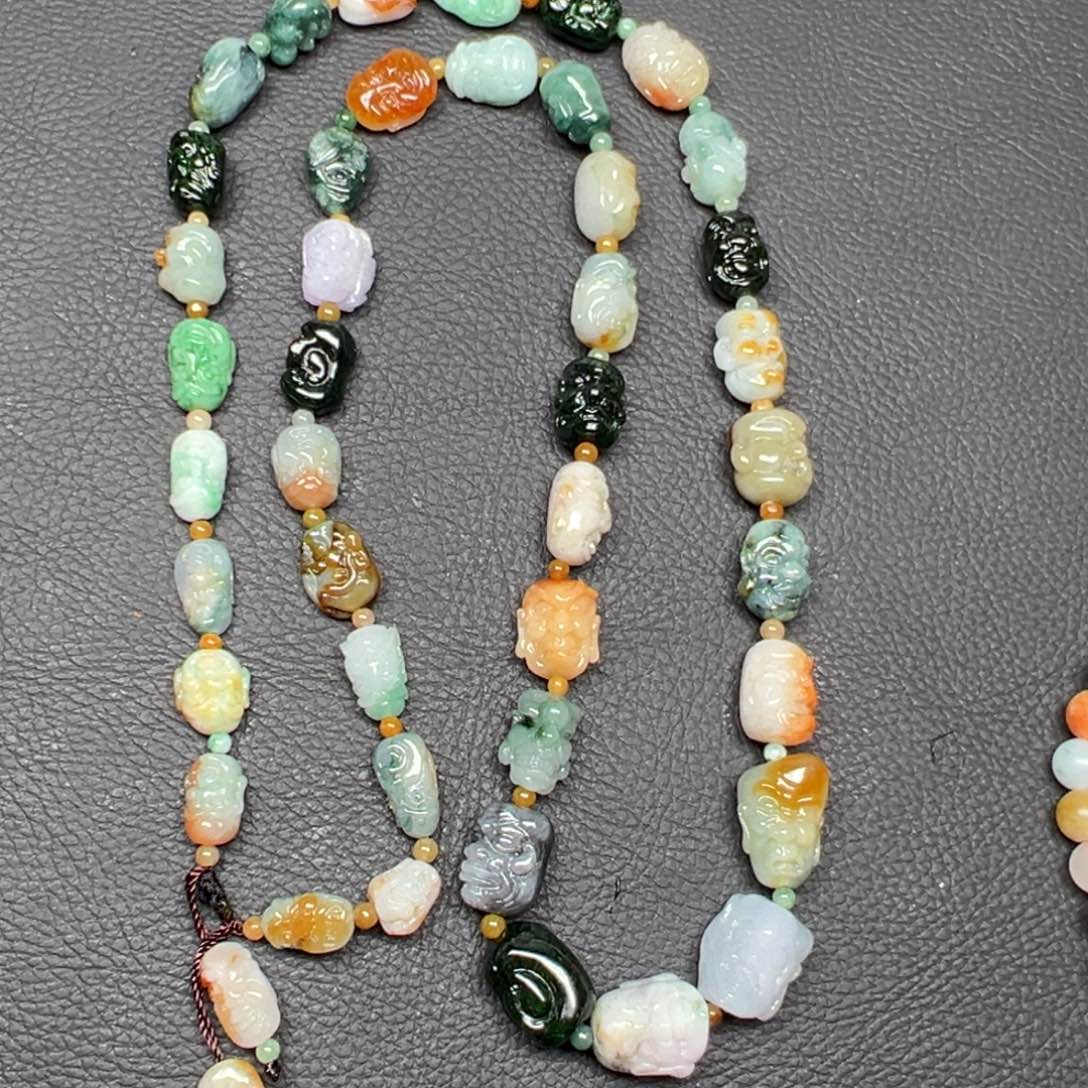 翡翠未镶嵌颈饰翡翠腾冲老料罗汉串