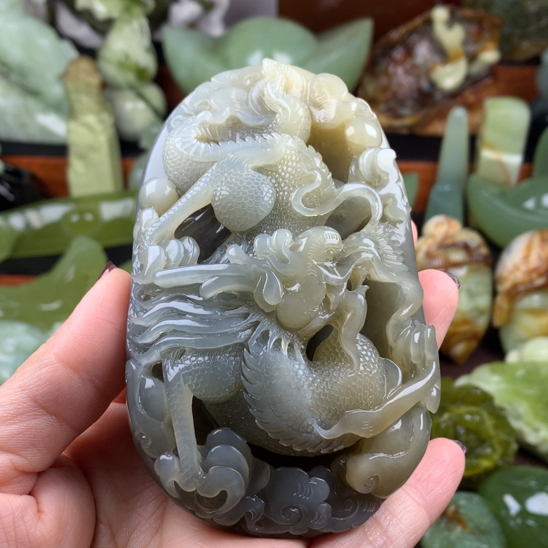 岫玉未镶嵌手把件