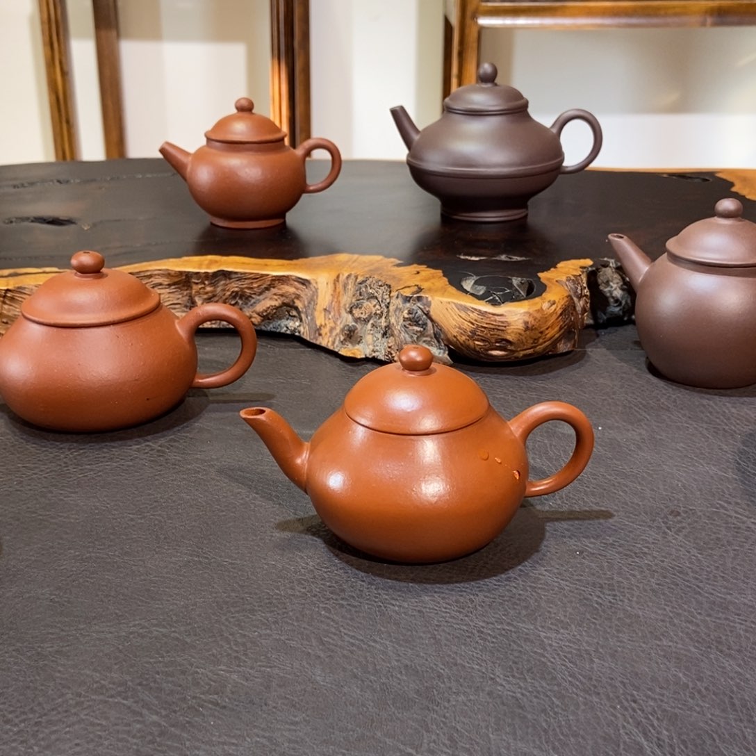 水***、茶壶紫砂特价全手工朱泥梨形壶