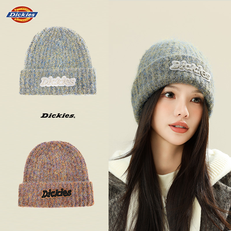 Dickies大头围粗毛线帽男女秋冬季针织宽松保暖冷帽显脸小防寒