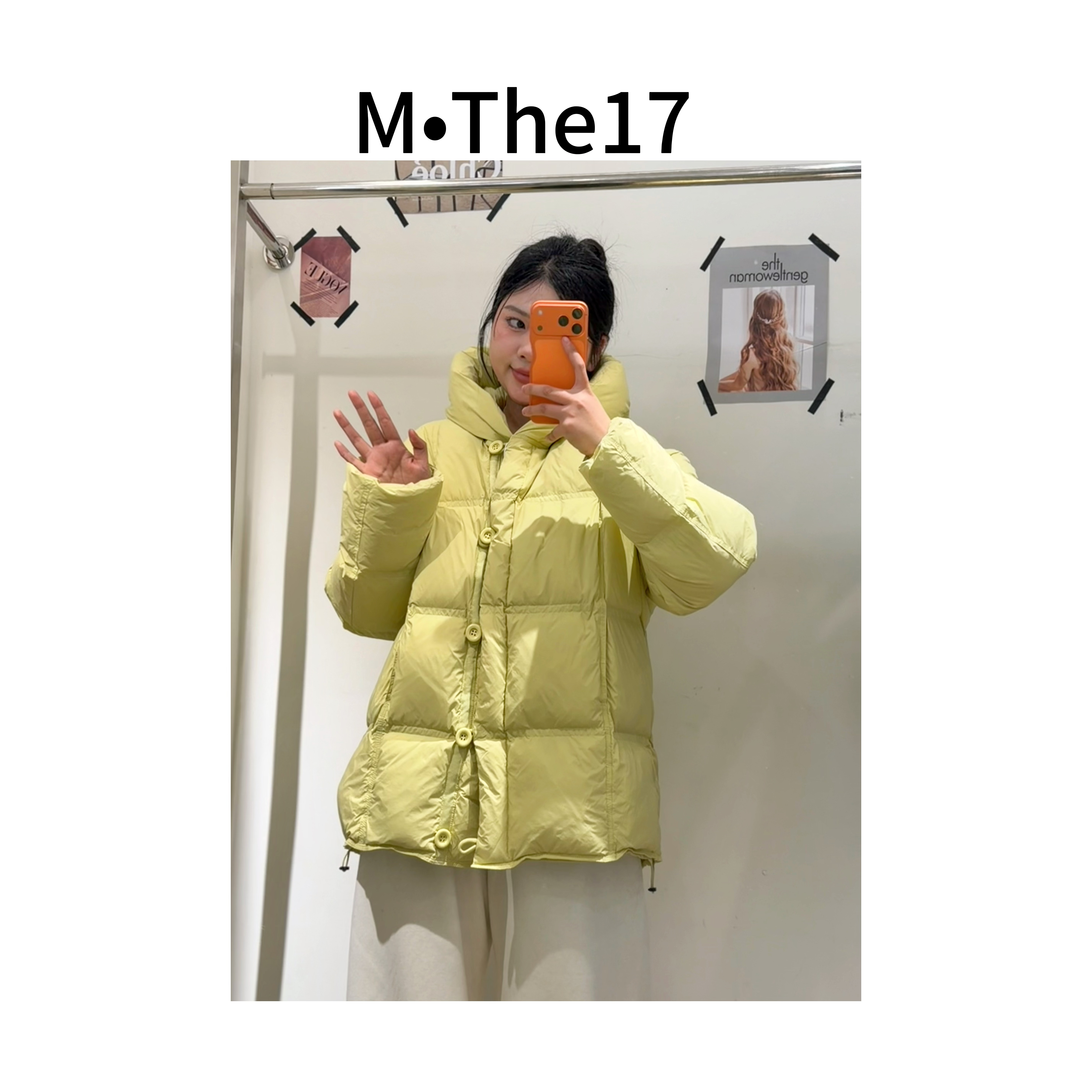 M.The17 大码女装冬季连帽设计感时尚宽松国标羽绒服