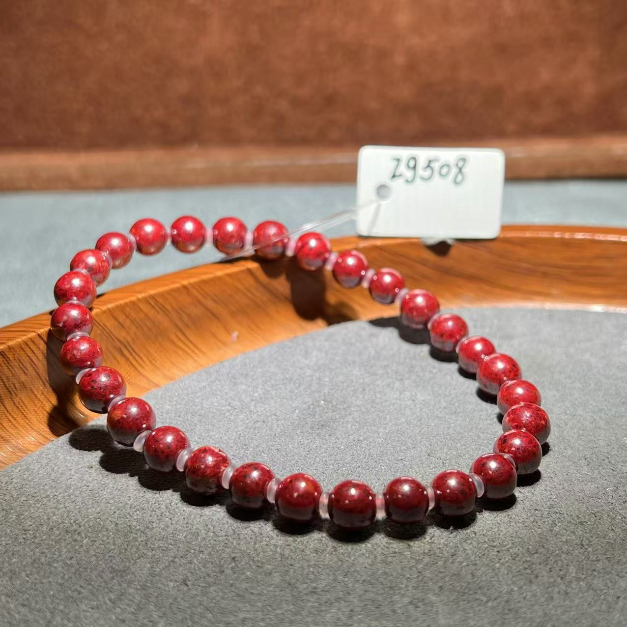 天然辰砂【张老斯珠宝】天然朱砂手串zg508（多样性发货 拍一发一）