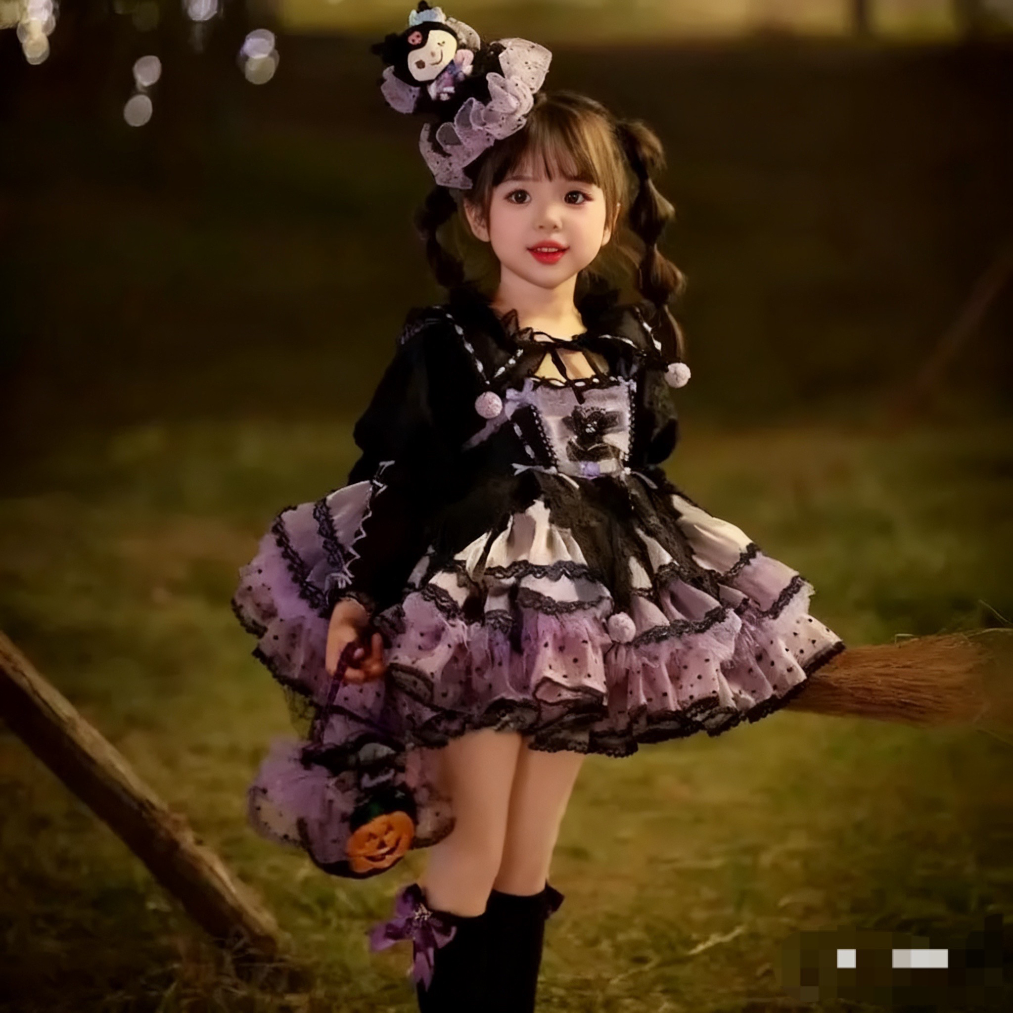 女孩库洛米裙子儿童cosplay吊带公主裙女童生日连衣裙宝宝礼服