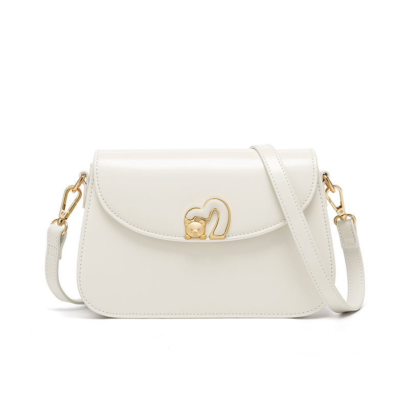 蔻兰妮菲真皮牛皮奶油小猪包网红时尚百搭夏季小包包单肩肩包4351