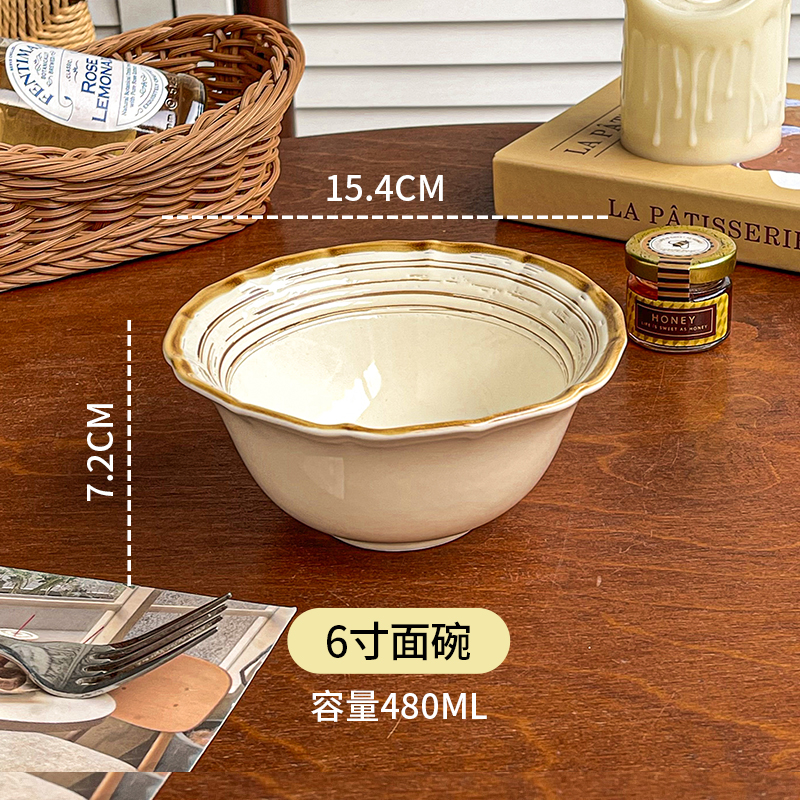 复古陶瓷面碗窑变罗马6寸碗螺蛳粉专用碗防烫加厚家用碗沙拉碗
