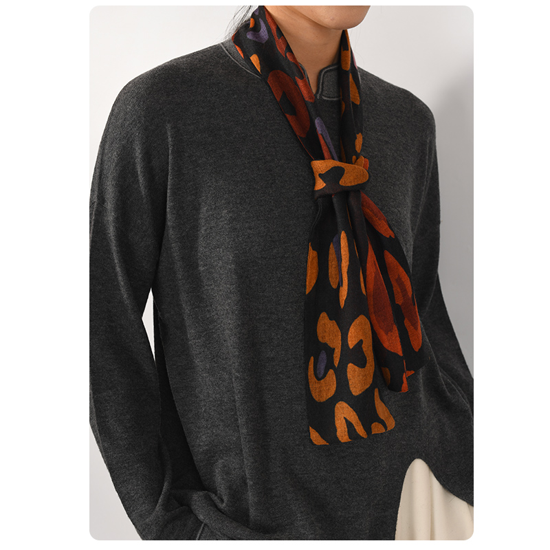 百搭印花春夏护颈防晒桑蚕丝羊毛围巾