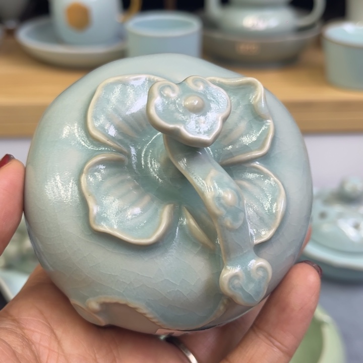 杯子事事如意陶瓷柿子微瑕