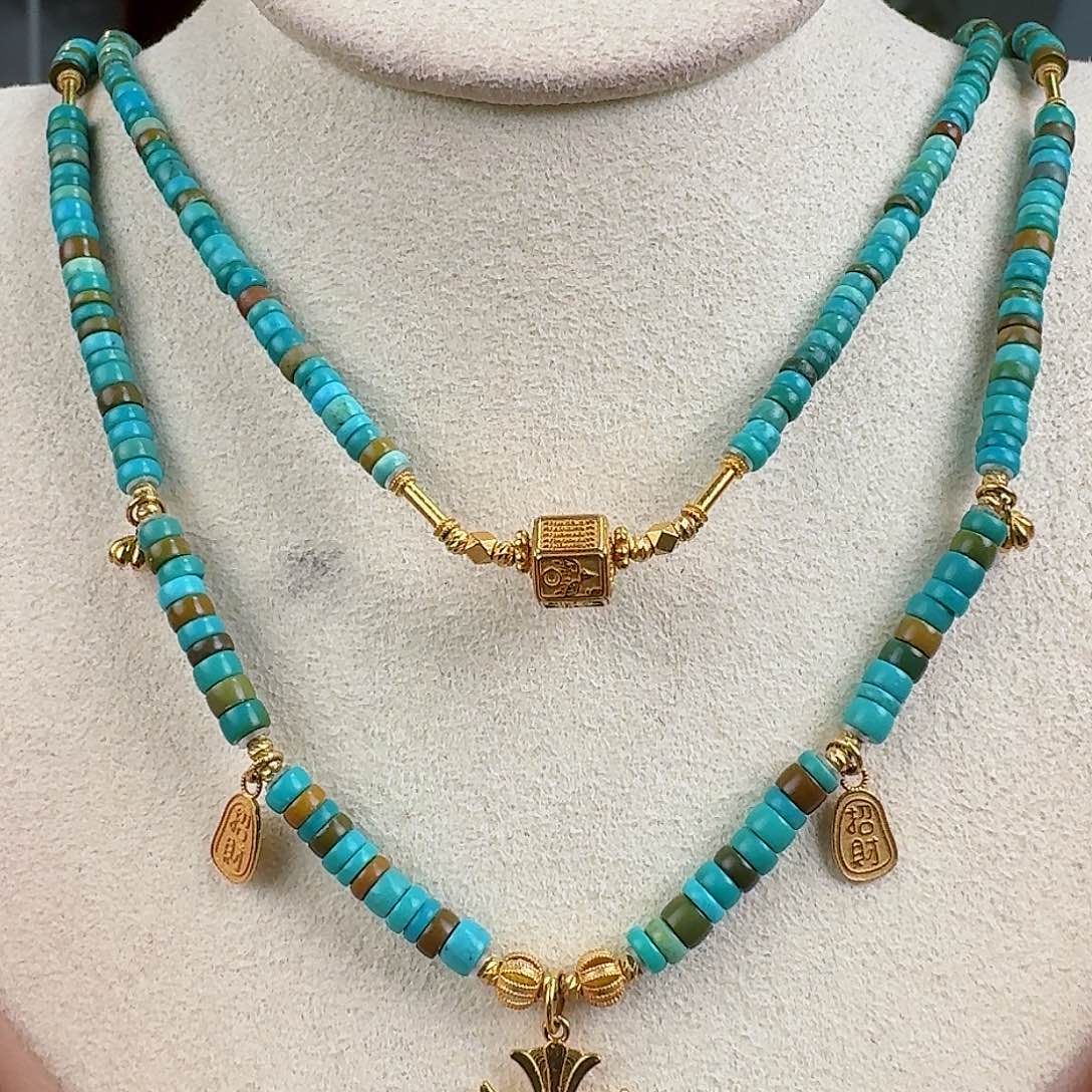 绿松石珠宝奇石18K金镶嵌