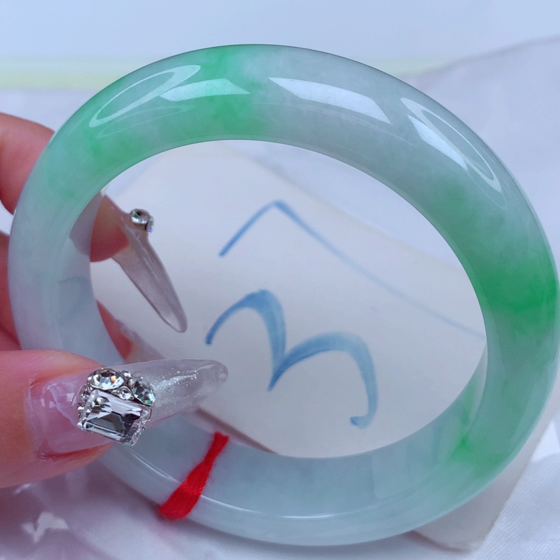 翡翠手镯未镶嵌天然缅甸翡翠A货手镯 14+宽